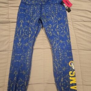 LA RAMS Blue and Yellow Patterned Leggings
